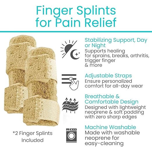 Hyggear™ Enderezador de dedos Finger Fix - Férulas para dedos rotos y en gatillo - Soporte para dedos para dolor de artritis y apoyo - Alivio para los dedos medio, índice y anular