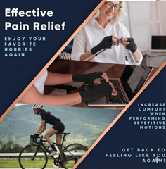 Guantes para artritis Hyggear | Guantes sin dedos para alivio del dolor del túnel carpiano por artritis para hombres y mujeres | Soporte de mano, muñequera para artritis reumatoide, tendinitis, hinchazón, ganchillo, escritura - 736452019