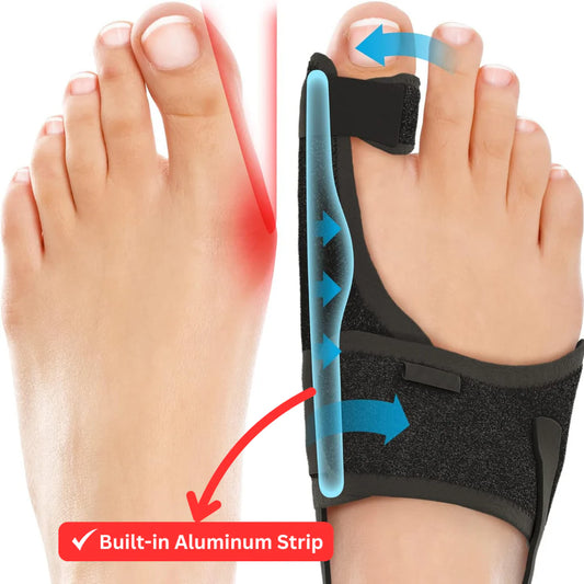 Hyggear Correa fija para dedos de los pies ajustable para uso diurno y nocturno (con tira de aluminio incorporada)