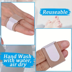 Hyggear Envolturas de dedos de manos y pies superpuestos para juanetes, tira de tela, tensor de dedo medio (paquete de 6)